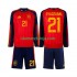 Camisola Espanha Mikel Oyarzabal 21 Criança Equipamento Primeiro Copa do Mundo 2026 Manga Comprida
